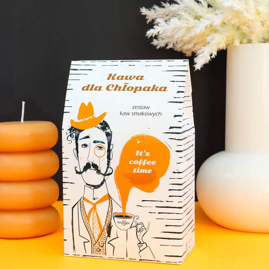 PREZENT UPOMINEK NA DZIEŃ CHŁOPAKA - ZESTAW MIX 10 KAW SMAKOWYCH PREMIUM - DLA FACETA MĘŻCZYZNY TATY BRATA KOLEGI WUJKA TEŚCIA