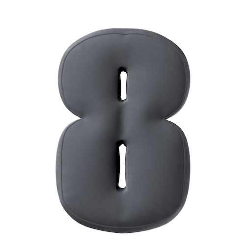 Poduszka Cyferka 8, grafitowy szary, 25 x 40 cm, Posh Velvet