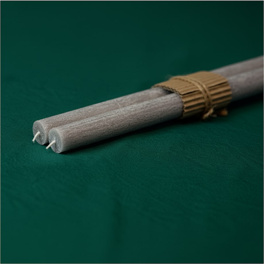 Świece Tradycyjne Proste Świąteczne Świeczki Do Kolacji Wigilijnej 2 Szt. Szara