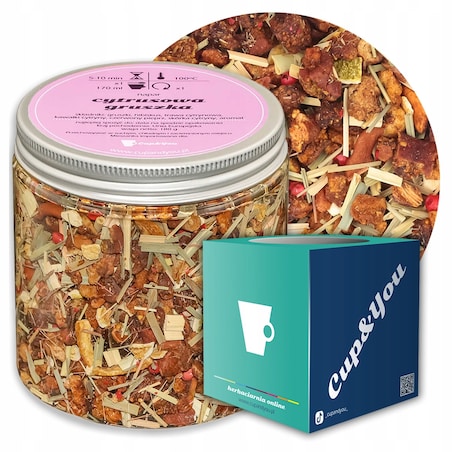 Herbata owocowa CYTRUSOWA GRUSZKA o smaku orzeźwiających cytrusów PREMIUM - herbata liściasta sypana mieszanka napar susz - gotowa na prezent upominek