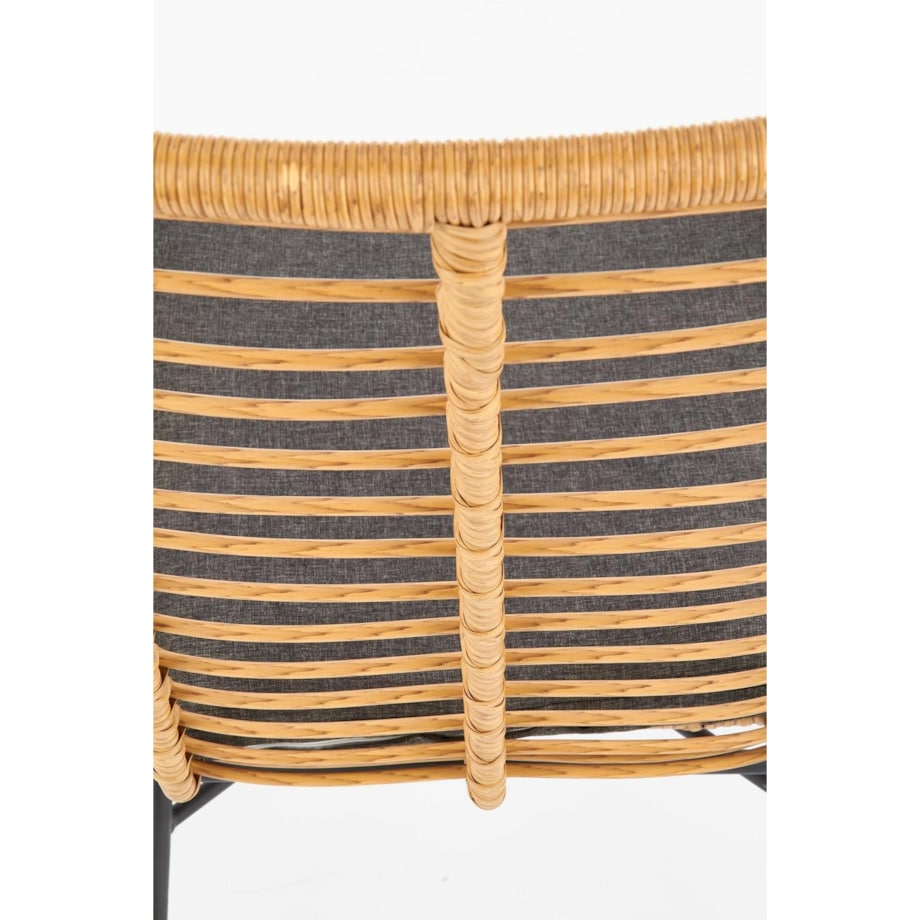 FOTEL RATTANOWY Edjora naturalny technorattan Z PODUSZKĄ