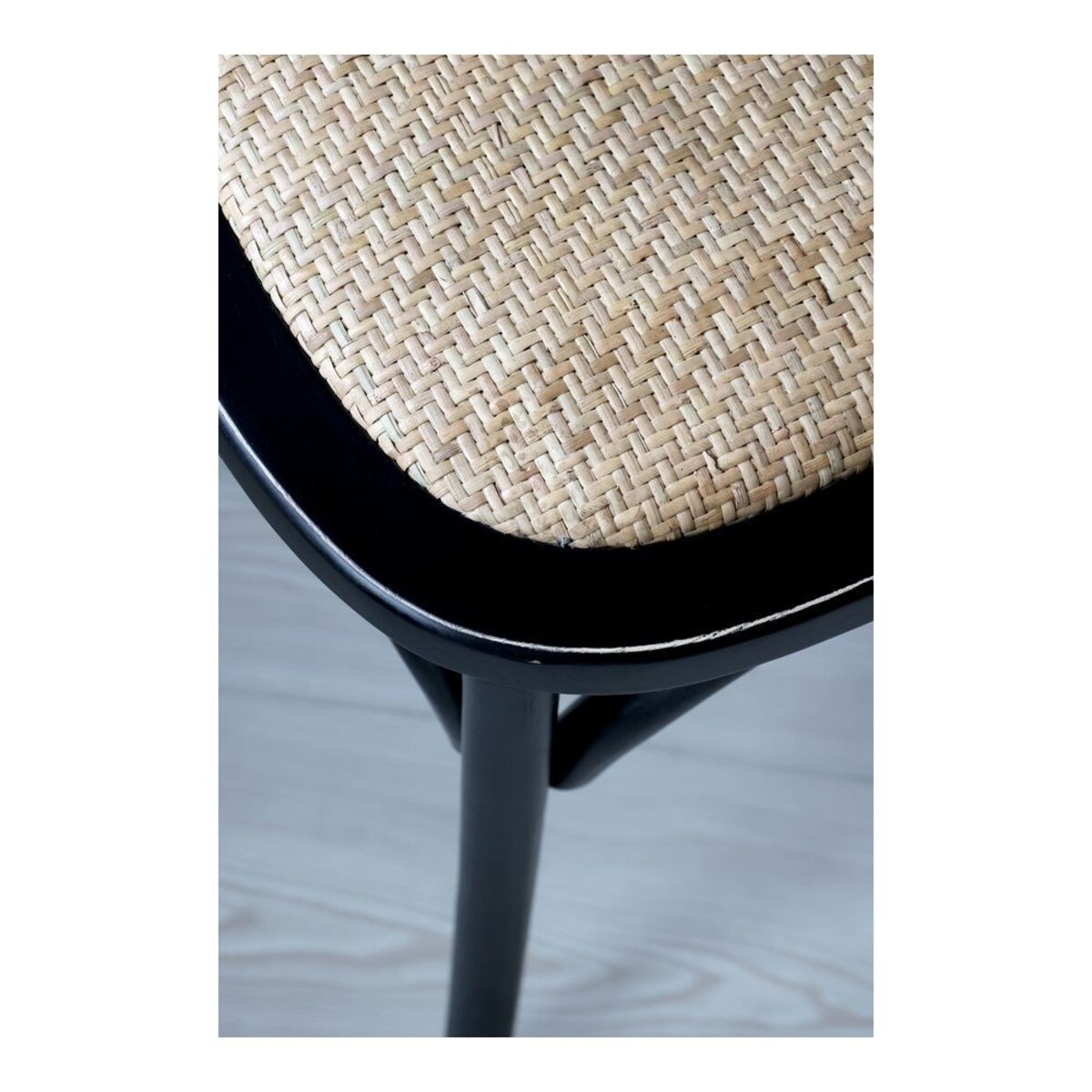 Krzesło drewno kauczukowe retro czarne Chic 2 szt.