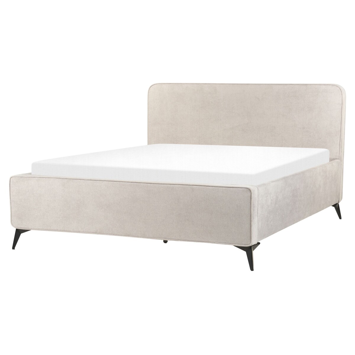 Łóżko tapicerowane 160 x 200 cm jasnoszare VALOGNES