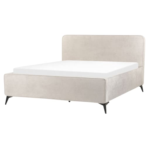 Łóżko tapicerowane 160 x 200 cm jasnoszare VALOGNES