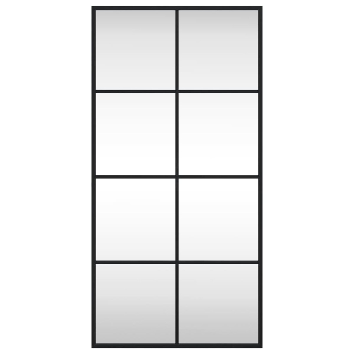 vidaXL Lustro ścienne, czarne, 40x80 cm, prostokątne, żelazo