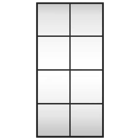 vidaXL Lustro ścienne, czarne, 40x80 cm, prostokątne, żelazo
