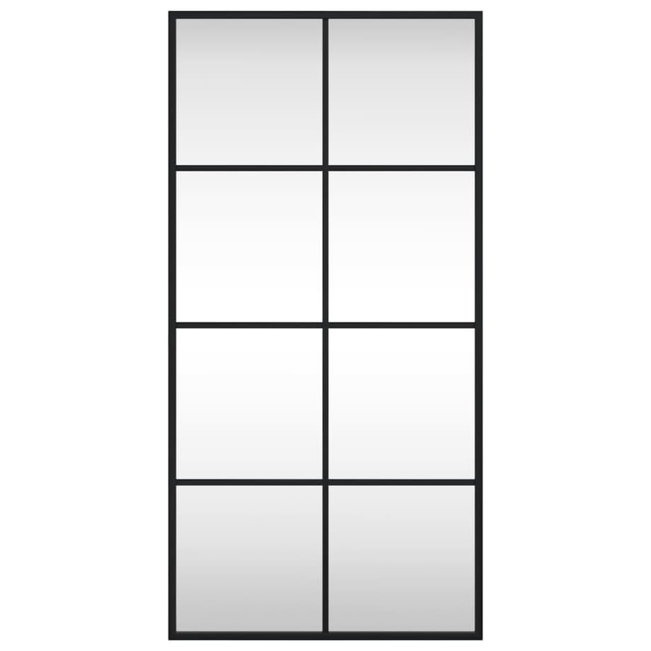 vidaXL Lustro ścienne, czarne, 40x80 cm, prostokątne, żelazo