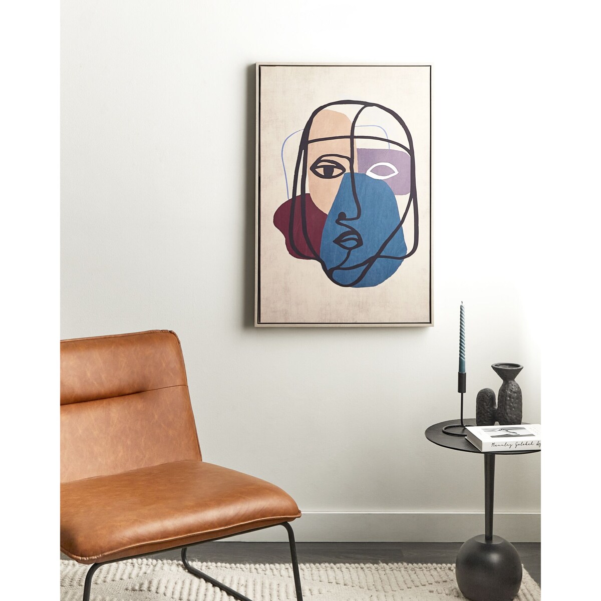 Obraz na płótnie w ramie kobieta 63 x 93 cm wielokolorowy BINETTO