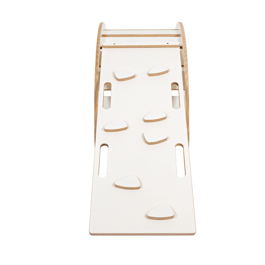 Small Dream Rocker Białe Drewno & Zjeżdżalnia z Beżową Poduszką