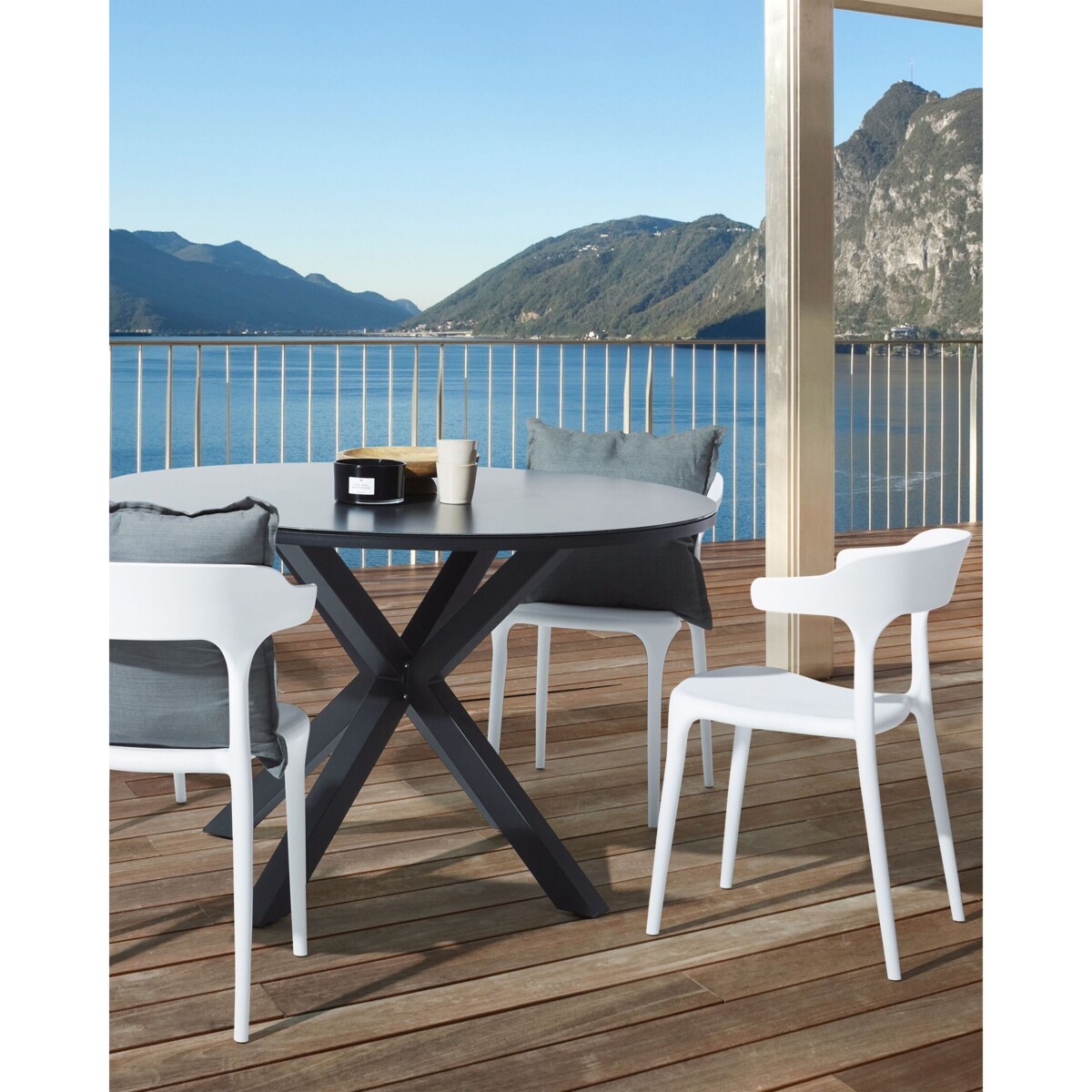 Zestaw 4 krzeseł do jadalni białe GUBBIO