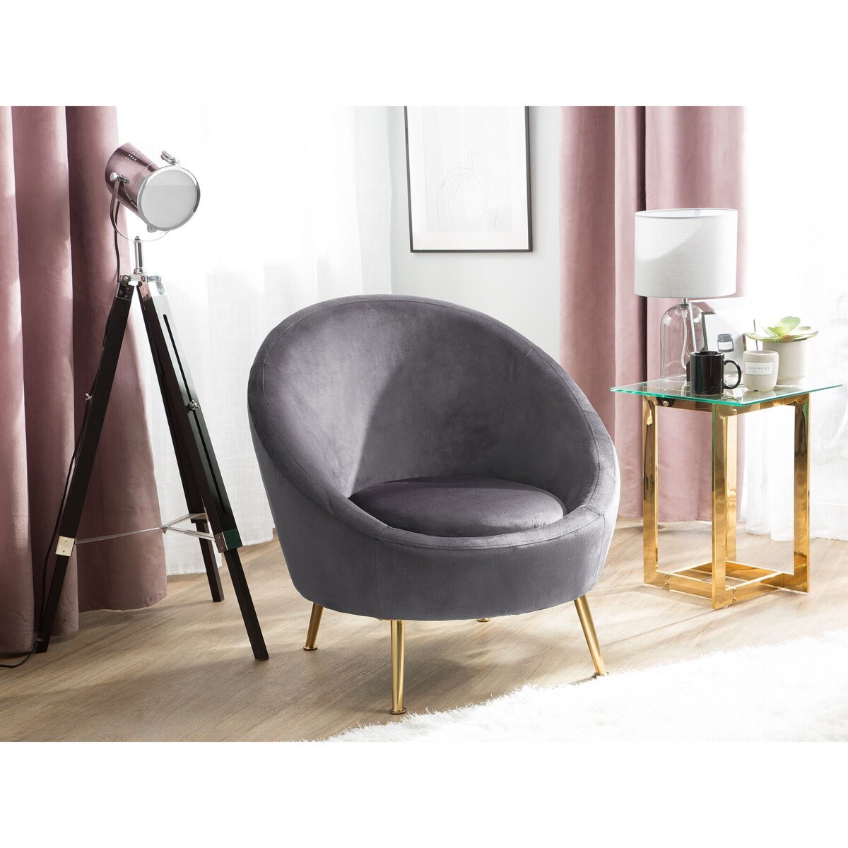 Krzesło welurowe szare LANGA