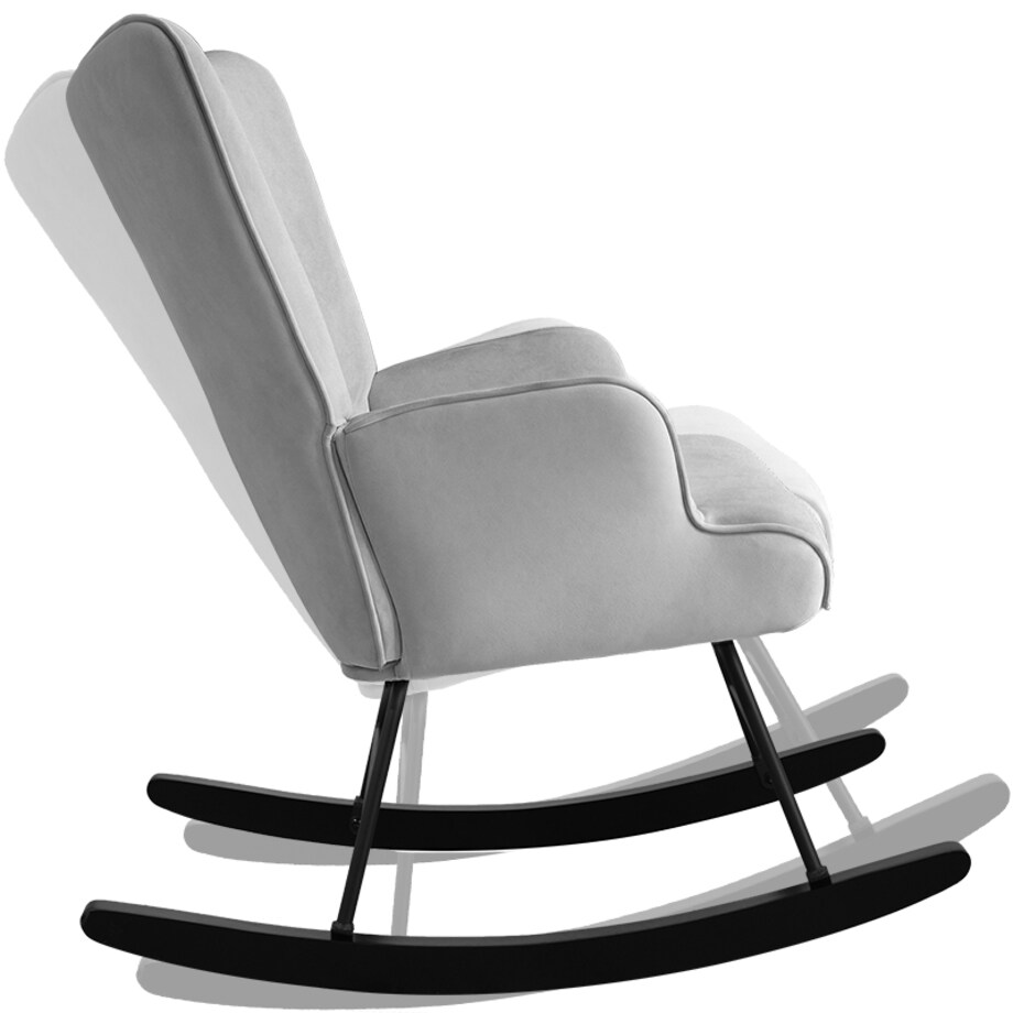 Fotel bujany tapicerowany welur wygodny wypoczynkowy uszak salon szary