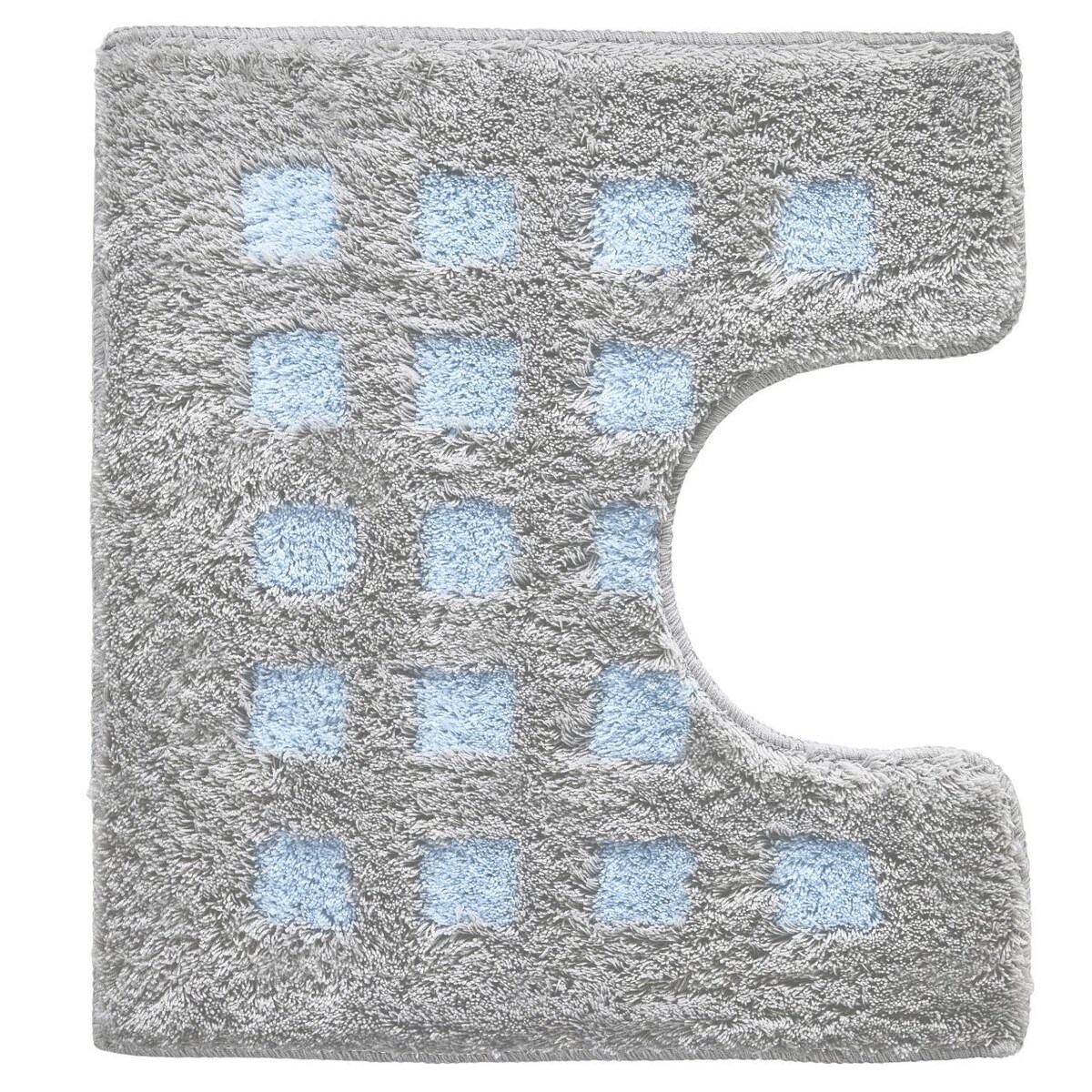 Kleine Wolke Boxes Dywanik łazienkowy WC kwadraty szary niebieski opal 55x50 cm poliakryl antypoślizgowy