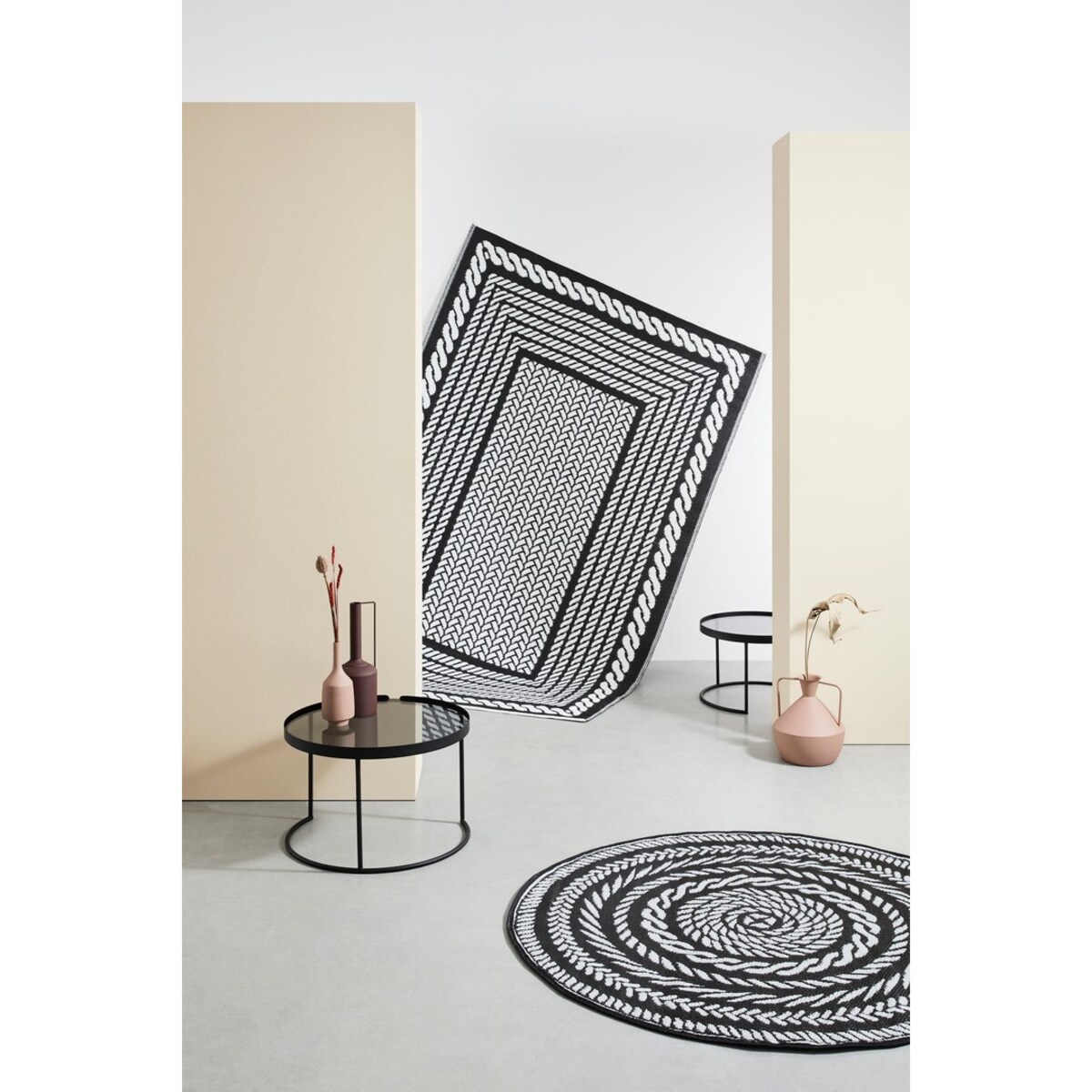 BIZZOTTO zestaw stolików kawowych ZEINA ROUND czarny