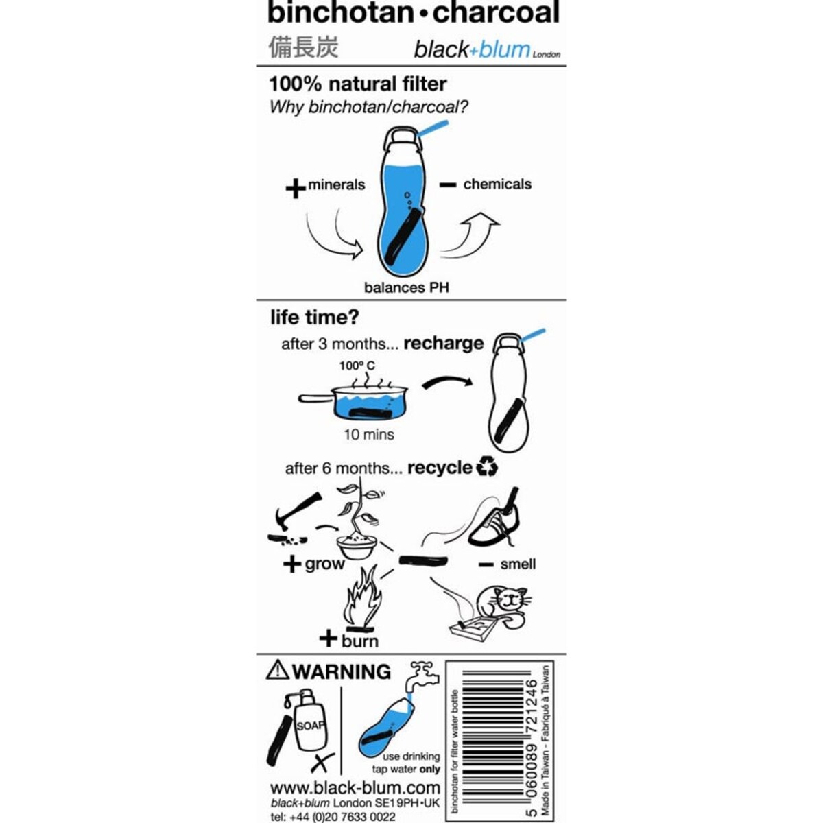 Wkład filtrujący EAU GOOD, 11.8 x 2.5 cm, Black+Blum