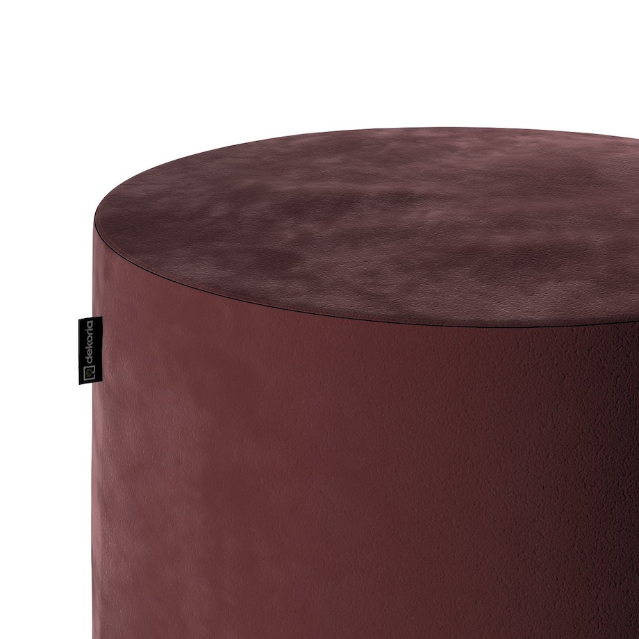 Puf Barrel, bordowy, ø40, wys. 40 cm, Velvet