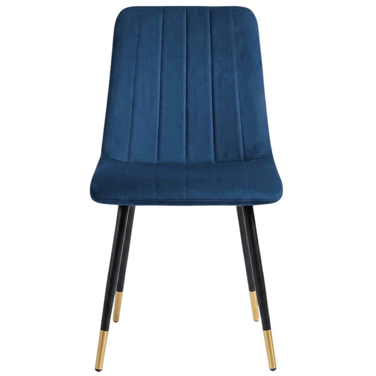 Krzesło do jadalni i salonu granatowy welur – nowoczesne krzesło na czarnych nogach