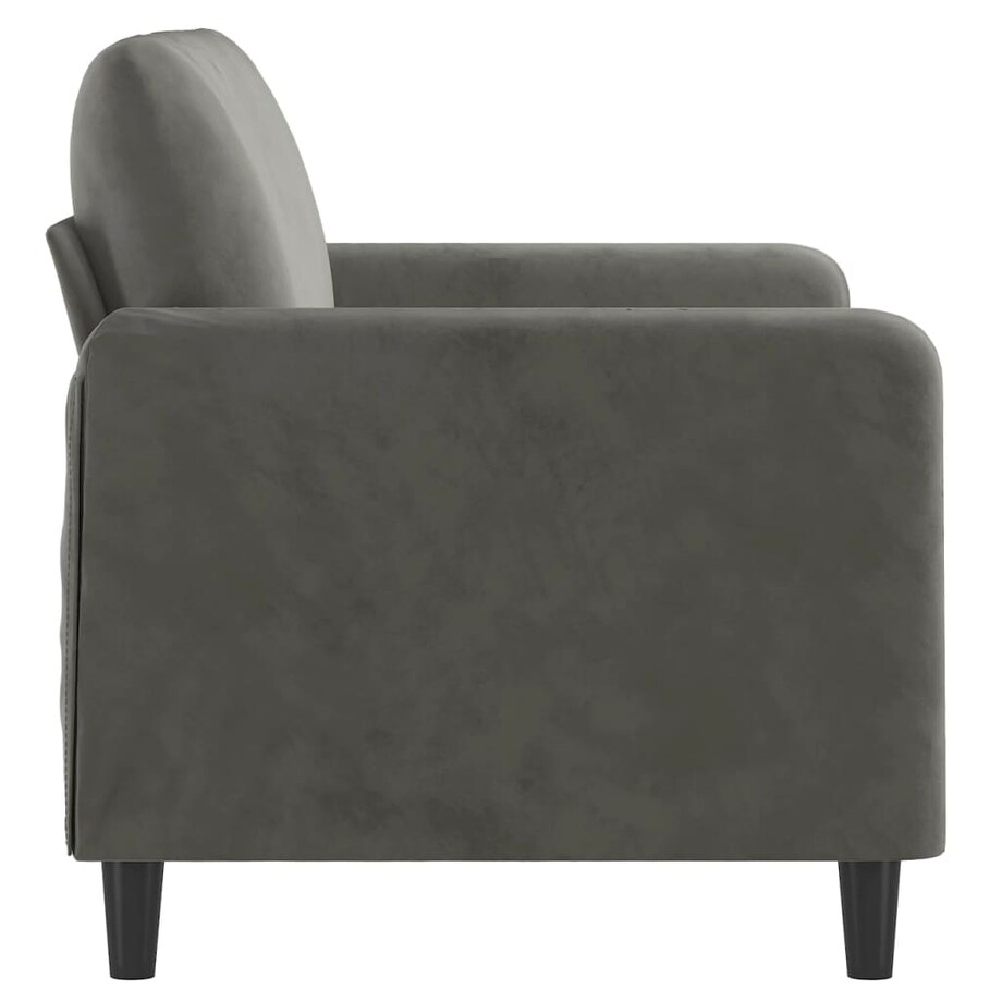 vidaXL Sofa 2-osobowa, ciemnoszary, 120 cm, tapicerowana aksamitem