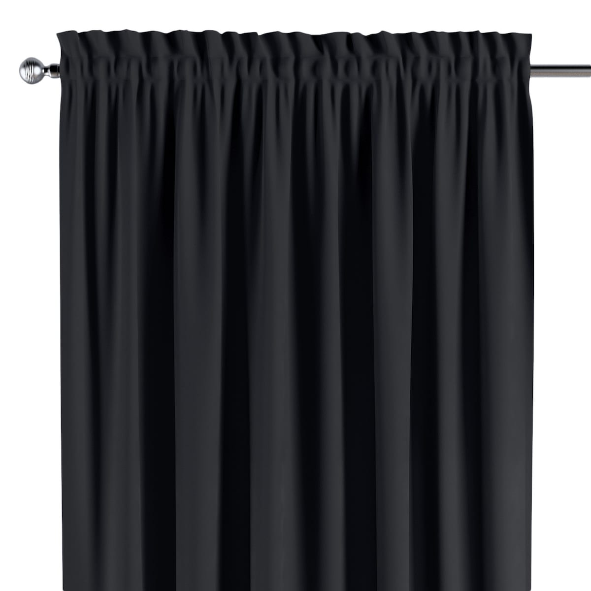 Zasłona na kanale z grzywką 1 szt. 130x245 czarny