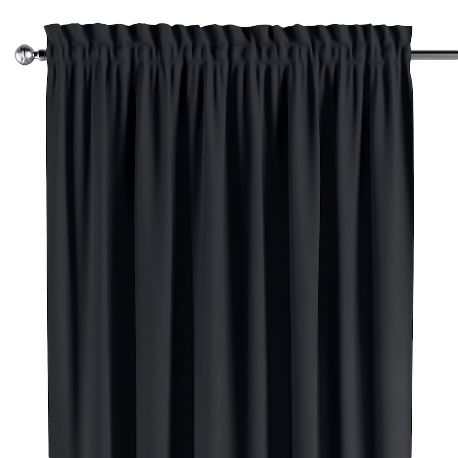 Zasłona na kanale z grzywką 1 szt. 130x245 czarny