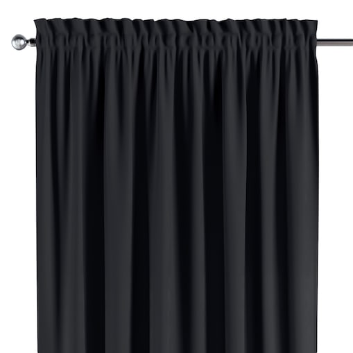 Zasłona na kanale z grzywką 1 szt. 130x245 czarny