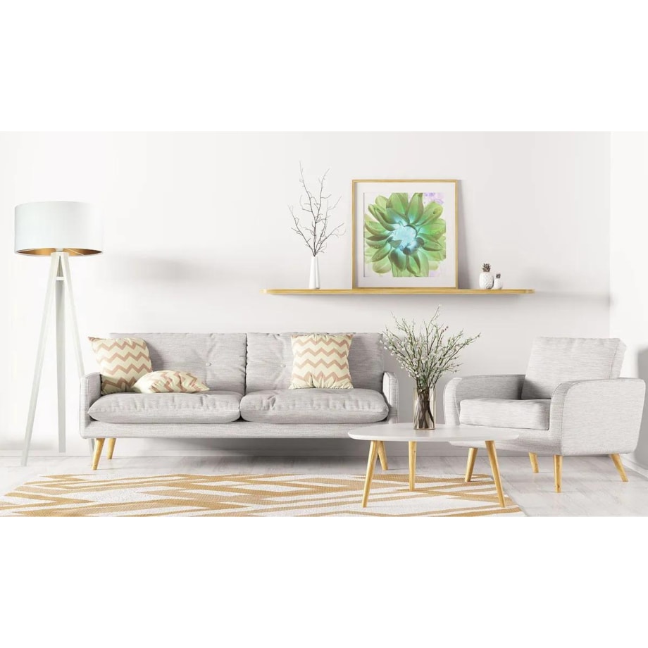 Lampa stojąca HOME 50 biała/złota/biała