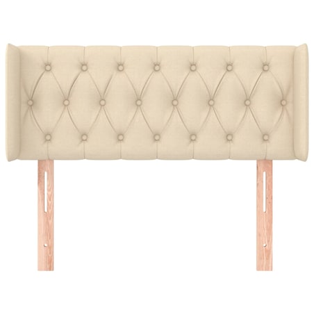 vidaXL Zagłówek uszak, kremowy, 103x16x78/88 cm, tkanina