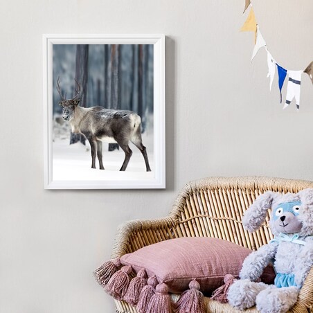 Poster Story, Plakat, Obraz - Zimowy Renifer, wymiary 42 x 60 cm