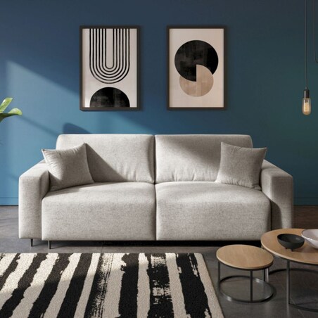 Hesto 3-osobowa rozkładana sofa - jasnobeżowa