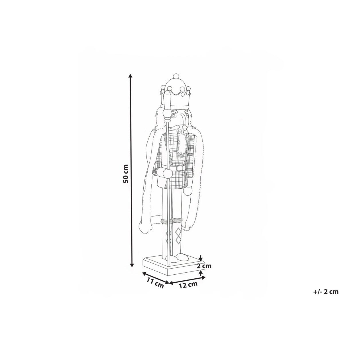 Figurka dekoracyjna HALLSJON Dziadek do orzechów 50 cm Czerowny/ zielony