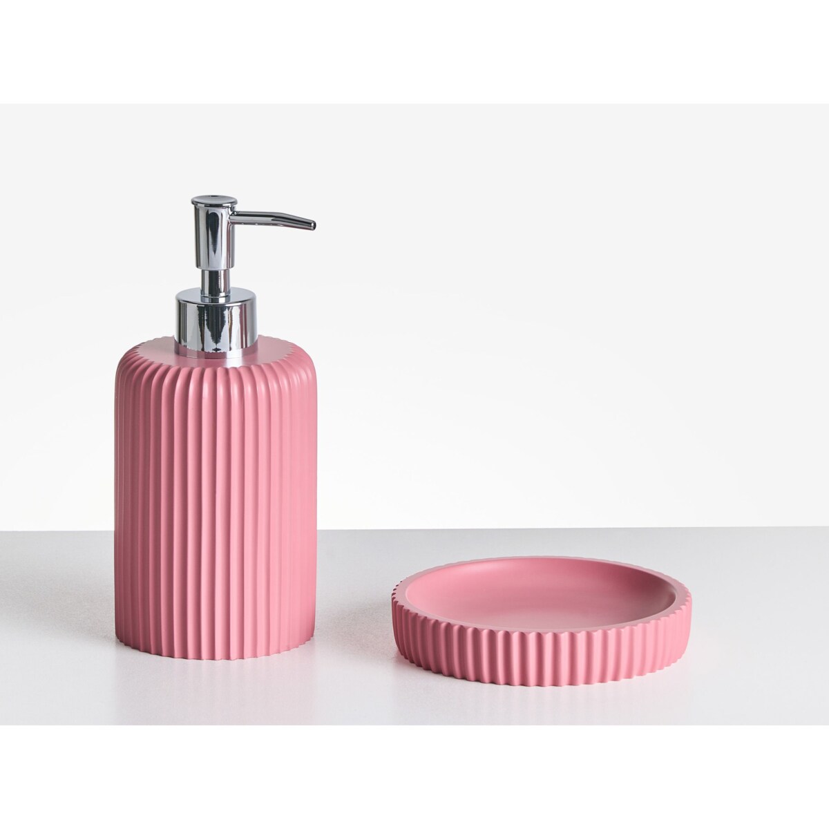 Zestaw akcesoriów łazienkowych 5 elementów CAMANA Różowy