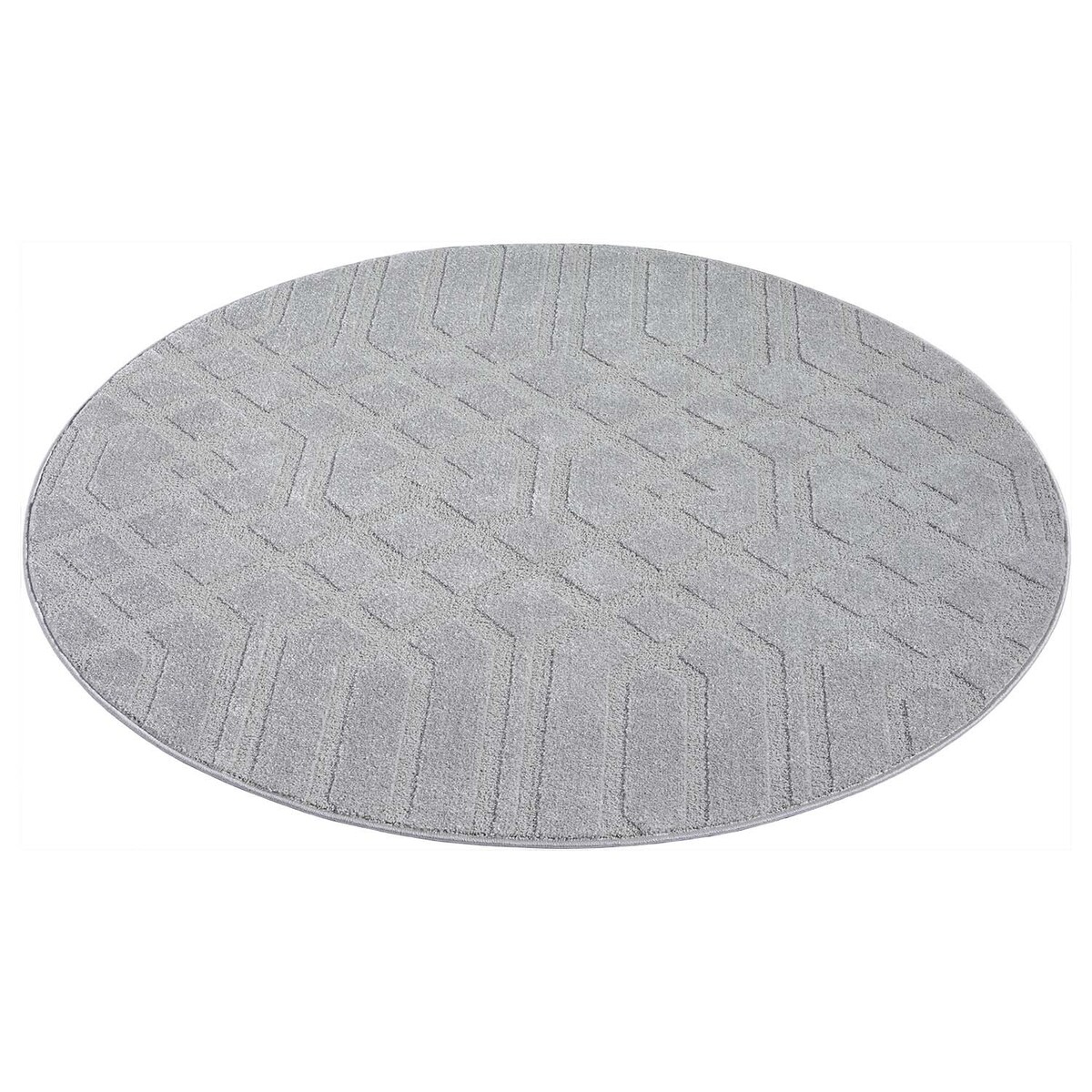 Dywan okrągły nowoczesny skandynawski high low Flaire 1380 szary 160x160