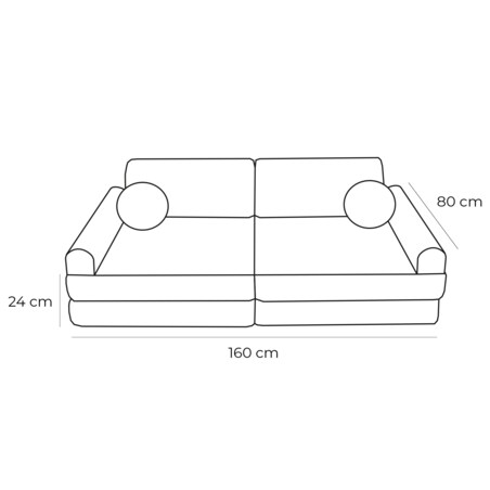 Sofa dla Dzieci Velvet, Różowa