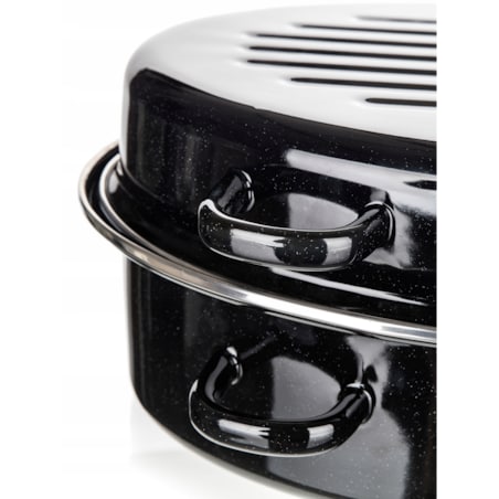 BRYTFANNA owalna emaliowana 38 cm pokrywa duża na pieczenie mięso święta