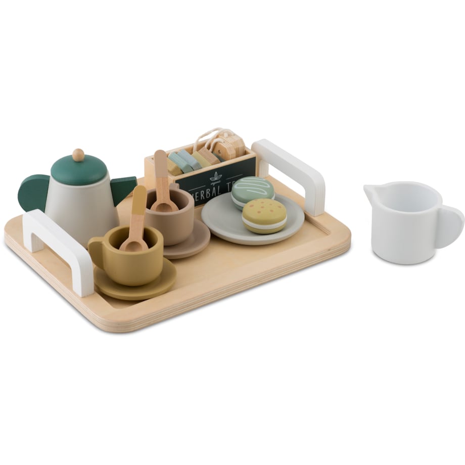 Drewniany serwis kawowy dla dzieci zestaw do kawy i herbaty Nukido