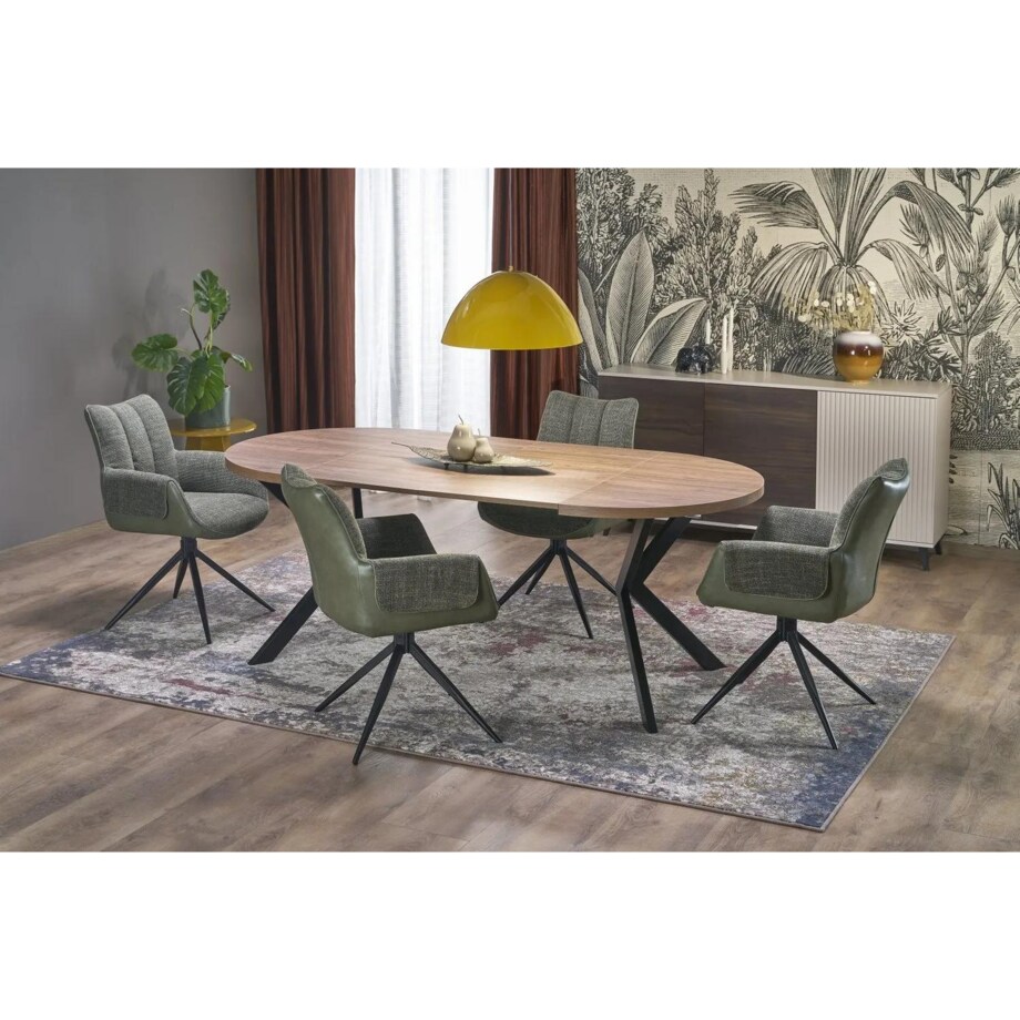 Krzesło tapicerowane K579 zielone obracane