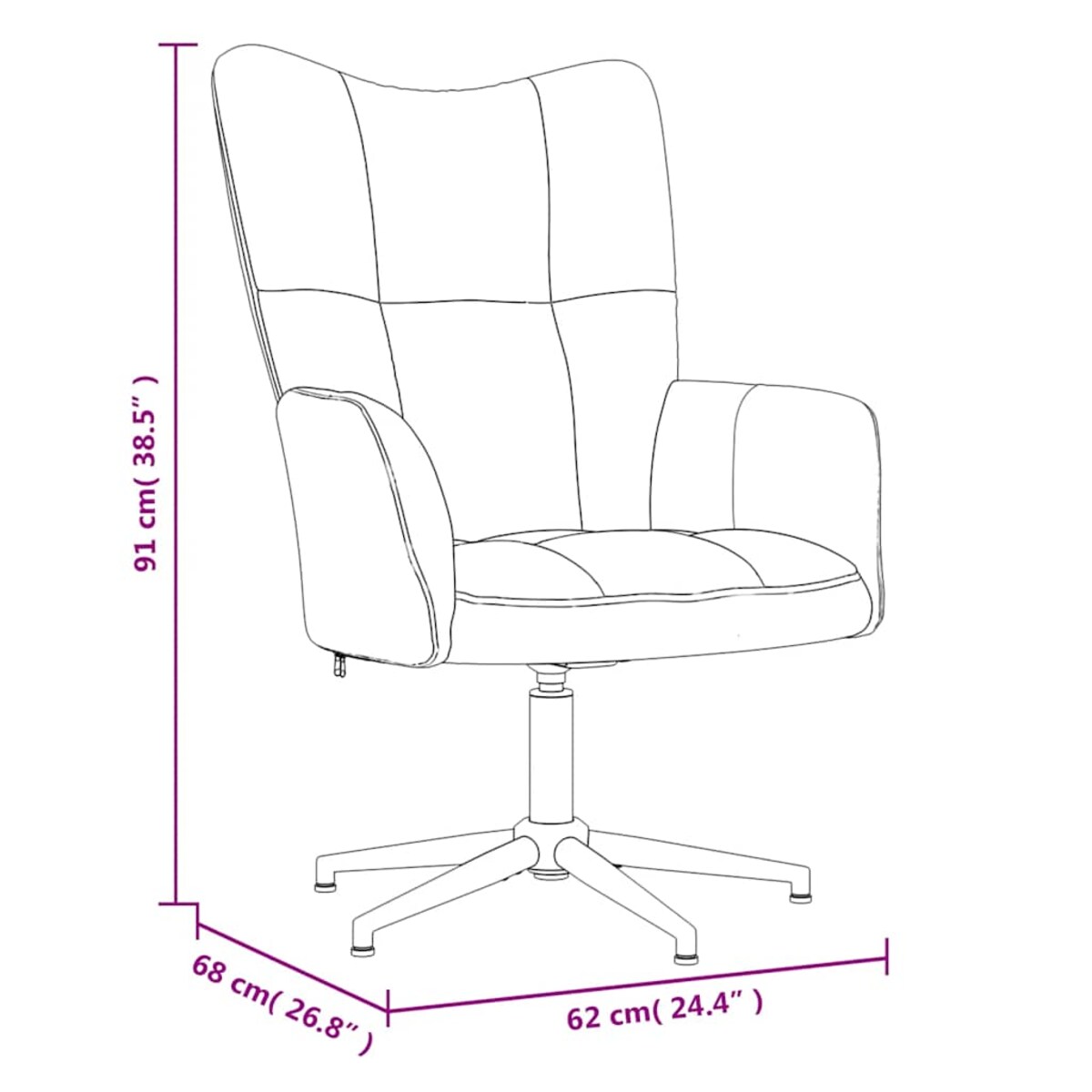vidaXL Fotel, ciemnoszary, obity aksamitem