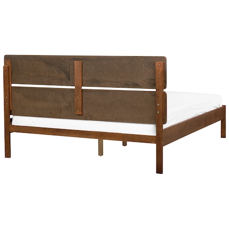 Łóżko LED Drewno BOISSET 160 x 200 cm Ciemnobrązowy