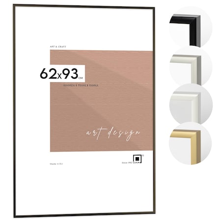 Ramka na zdjęcia 62x93 cm aluminiowa ramka czarna do zdjęć 93x62 cm LUCA®