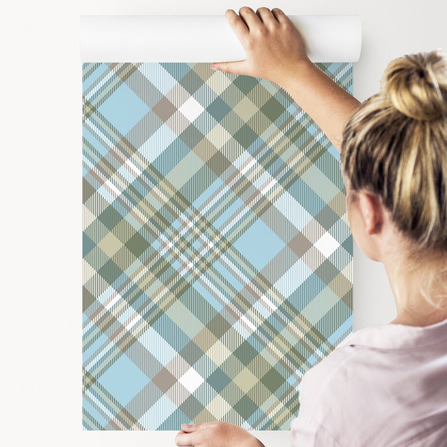 Tapeta Do Biura Kolorowa KRATA Kratka Modny Wzór