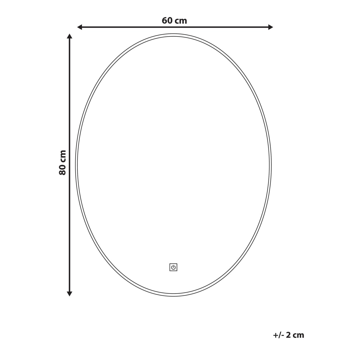 Lustro ścienne LED 60 x 80 cm srebrne MAZILLE