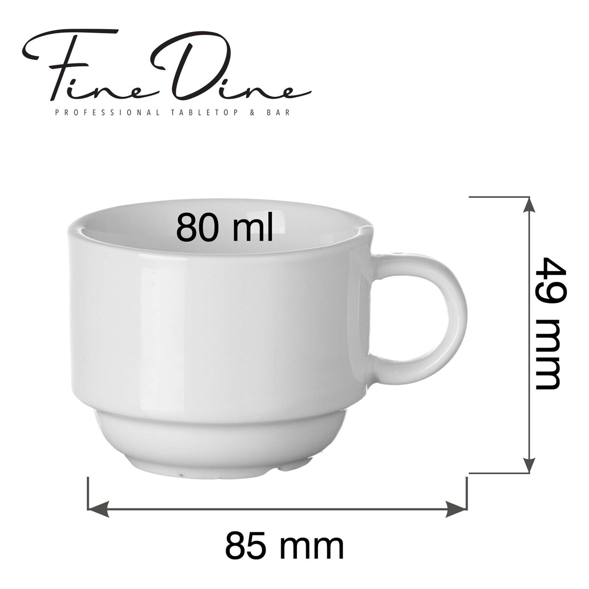 Filiżanka sztaplowalna espresso Pure Bianco, 80ml