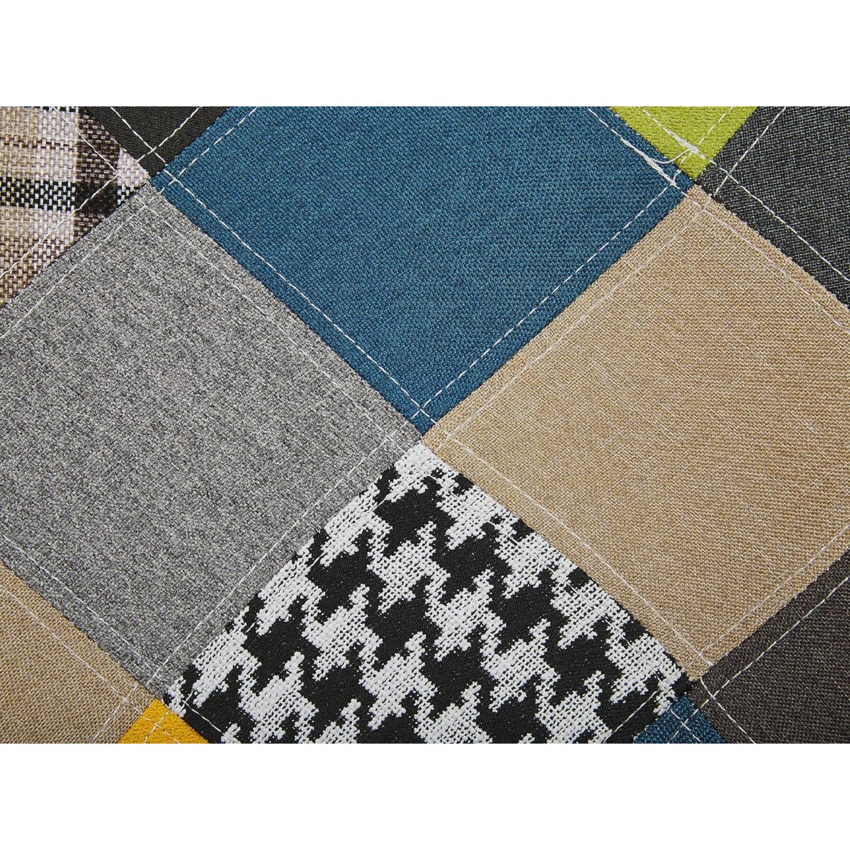 Fotel z podnóżkiem patchwork wielokolorowy VEJLE