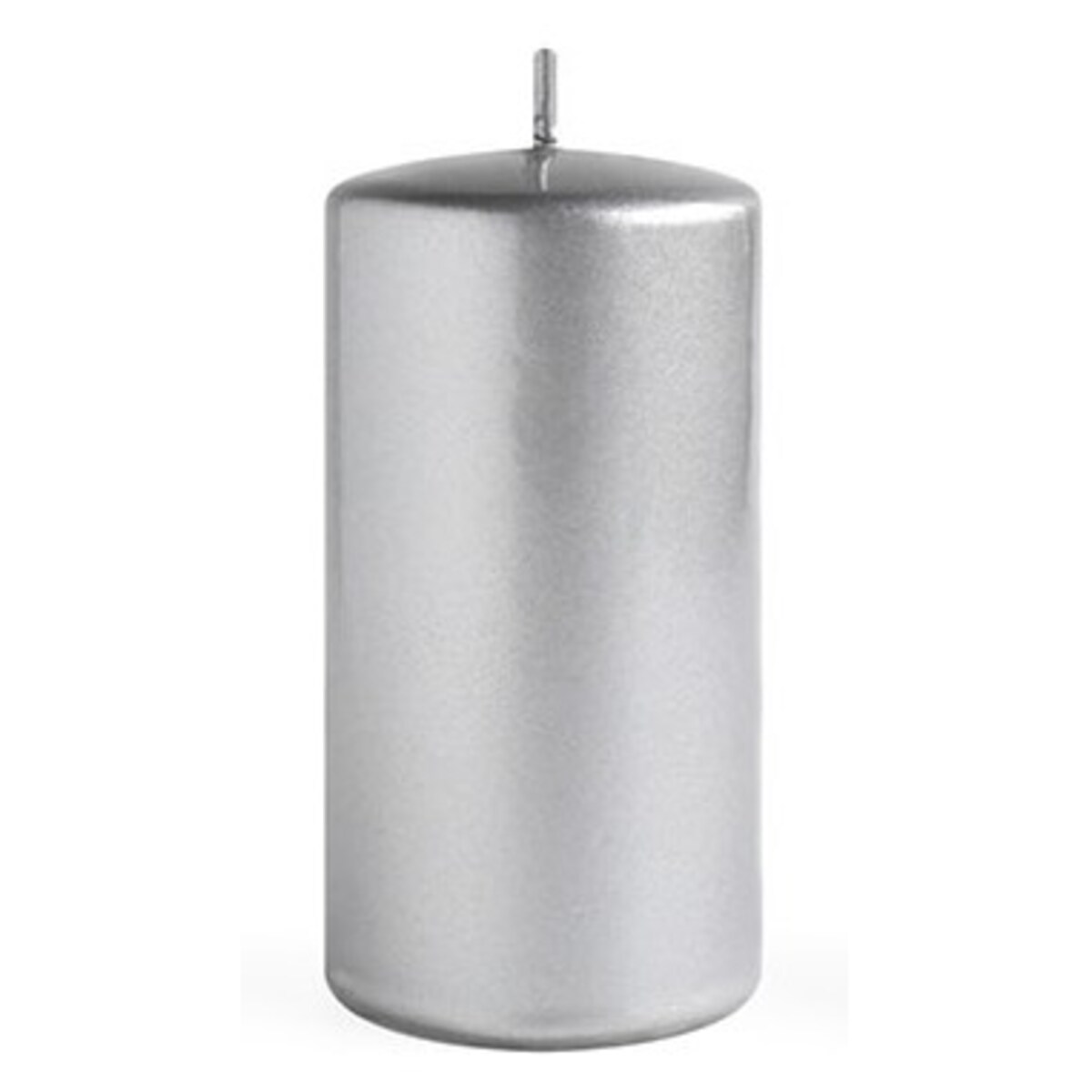 Świeca OPAL MET POŁYSK Walec duży 7xh17,5cm parafinowa srebrna