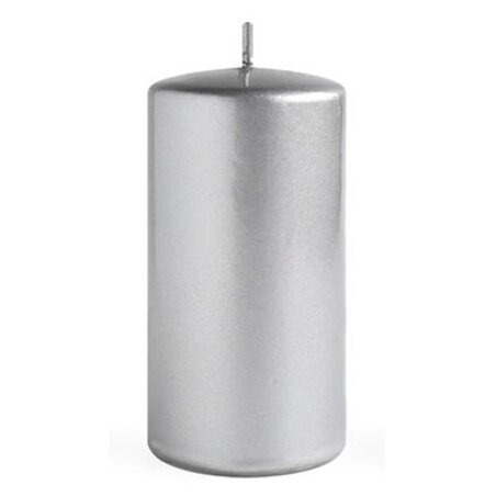 Świeca OPAL MET POŁYSK Walec duży 7xh17,5cm parafinowa srebrna