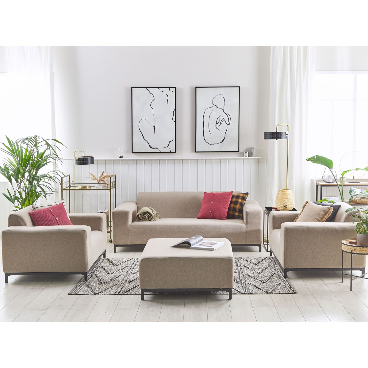 Zestaw ogrodowy ze stolikiem dla 5 osób ROVIGO Beżowy