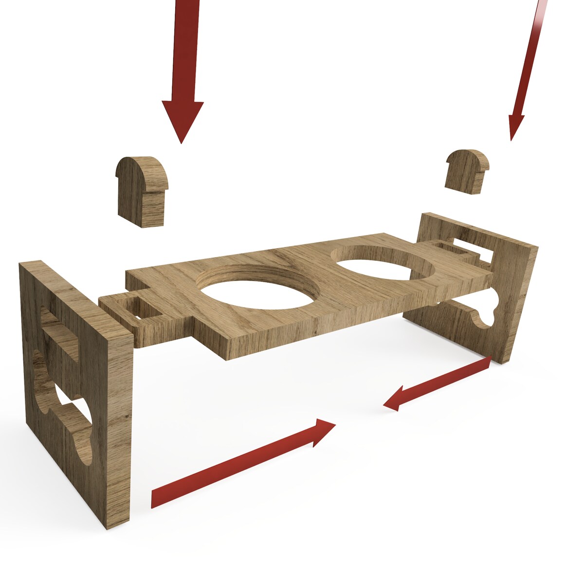 Miska dla psa na stojaku drewnianym L