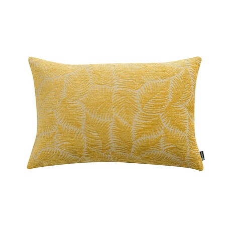 Poszewka Kinga na poduszkę prostokątną 60x40 miodowe liście paproci na beżowym tle