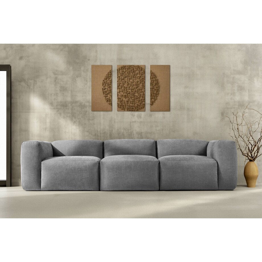 KONSIMO BUFFO 3-osobowa sofa z wyjątkowo miękkim i wygodnym siedziskiem, kolor jasny popielaty