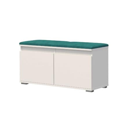 Szafka na buty z siedziskiem i wieszakiem SINGAPUR 100 biała/zielona